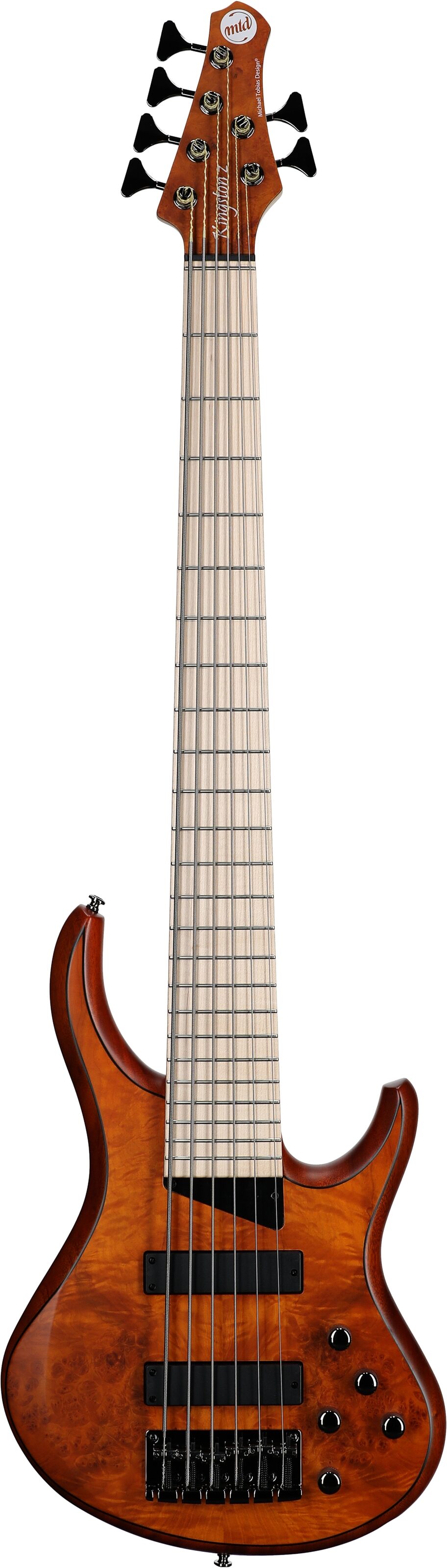 MTD Kingston Z6MP Electric Bass, 6-String (with Maple Fingerboard), Satin Amber, Full Straight Front