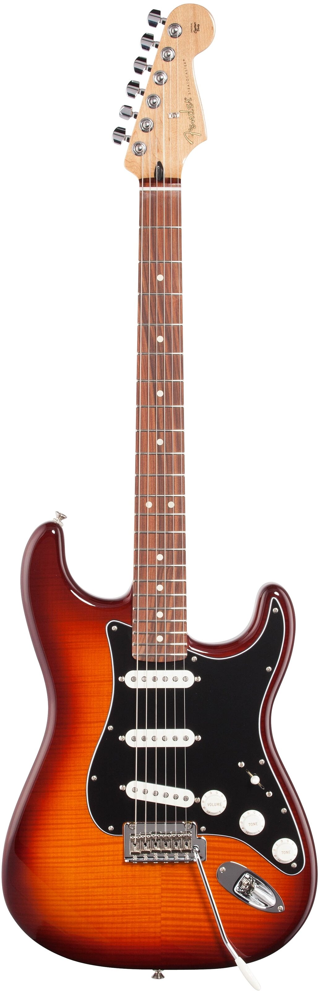 Fender Player Stratocaster Plus Top Pau Ferro Electric Guitar, Tobacco Sunburst, Full Straight Front