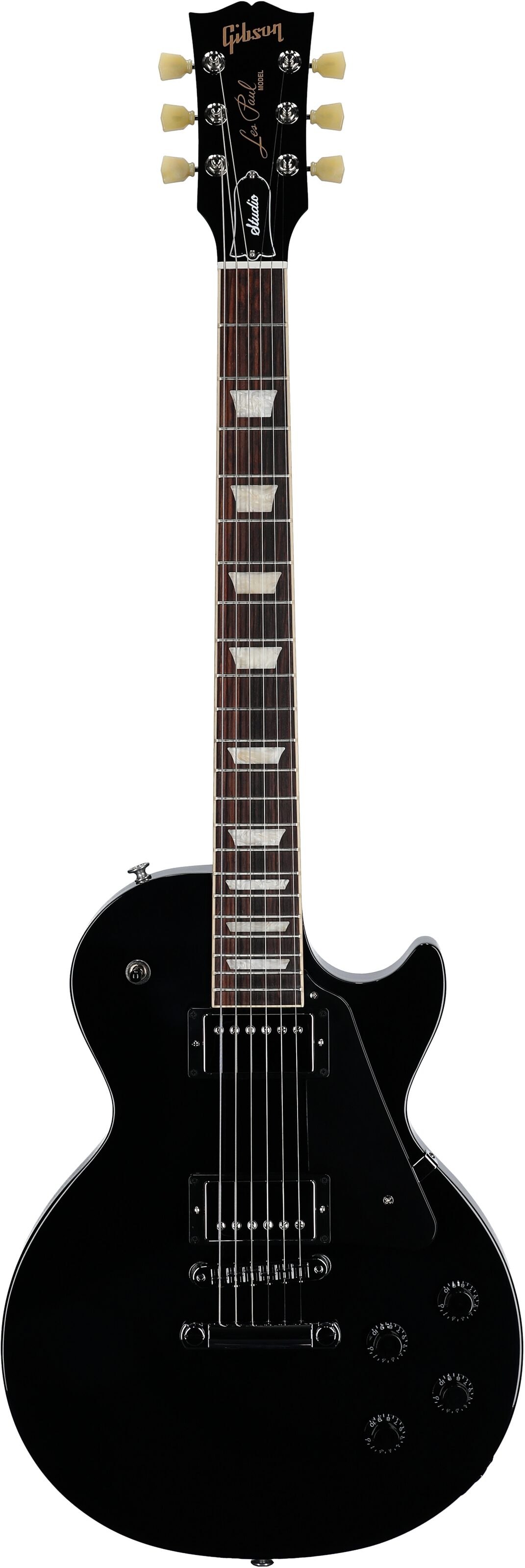 Gibson Les Paul Studio Electric Guitar (with Soft Case), Ebony, Full Straight Front