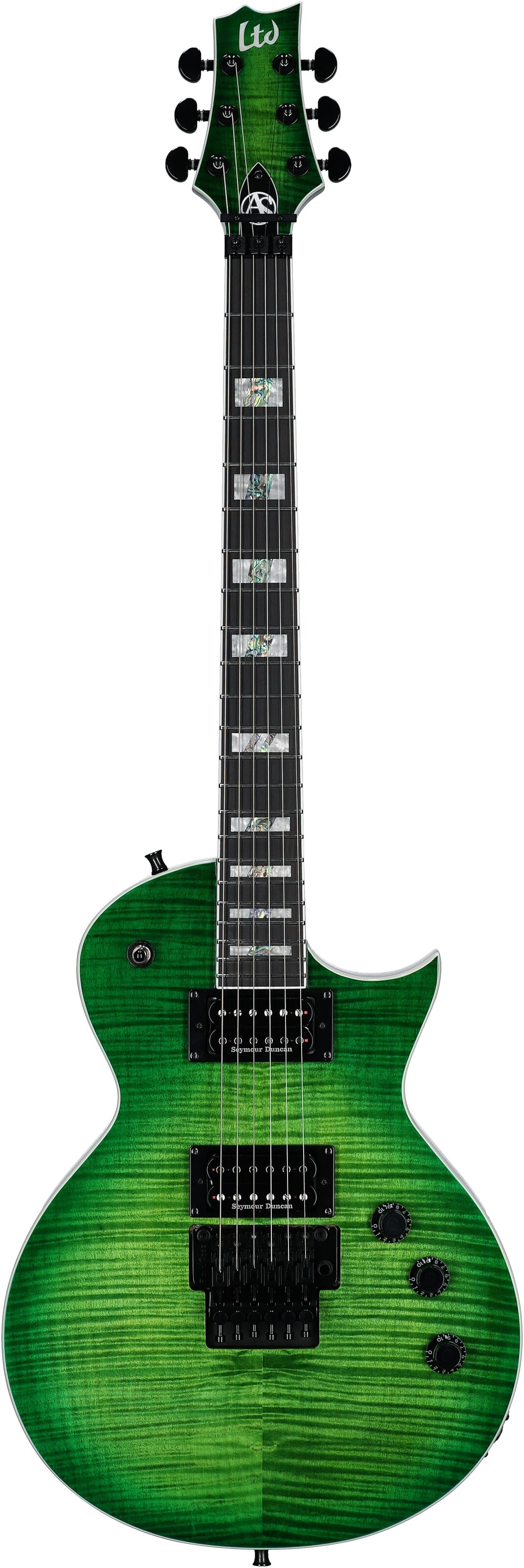 ESP LTD Alex Skolnick AS1 Electric Guitar, Lime Burst, Full Straight Front