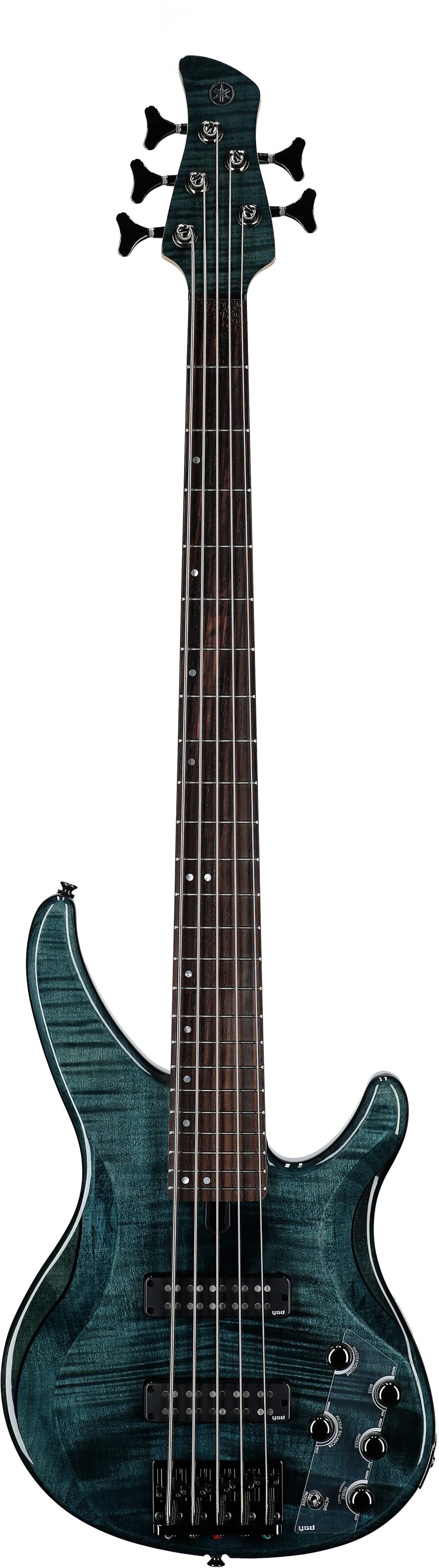 Yamaha TRBX605FM Electric Bass, 5-String, Indigo Blue, Full Straight Front