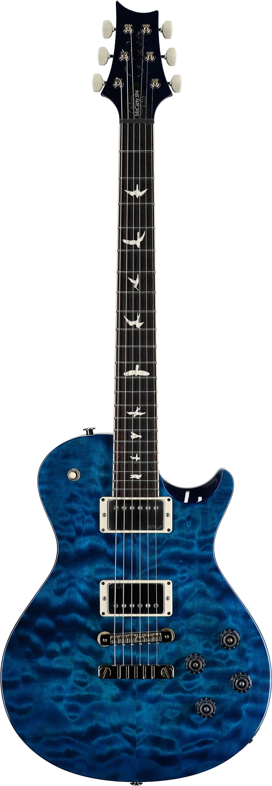 PRS Paul Reed Smith S2 McCarty 594 Singlecut Quilt Electric Guitar (with Gig Bag), Blue Matteo, Full Straight Front