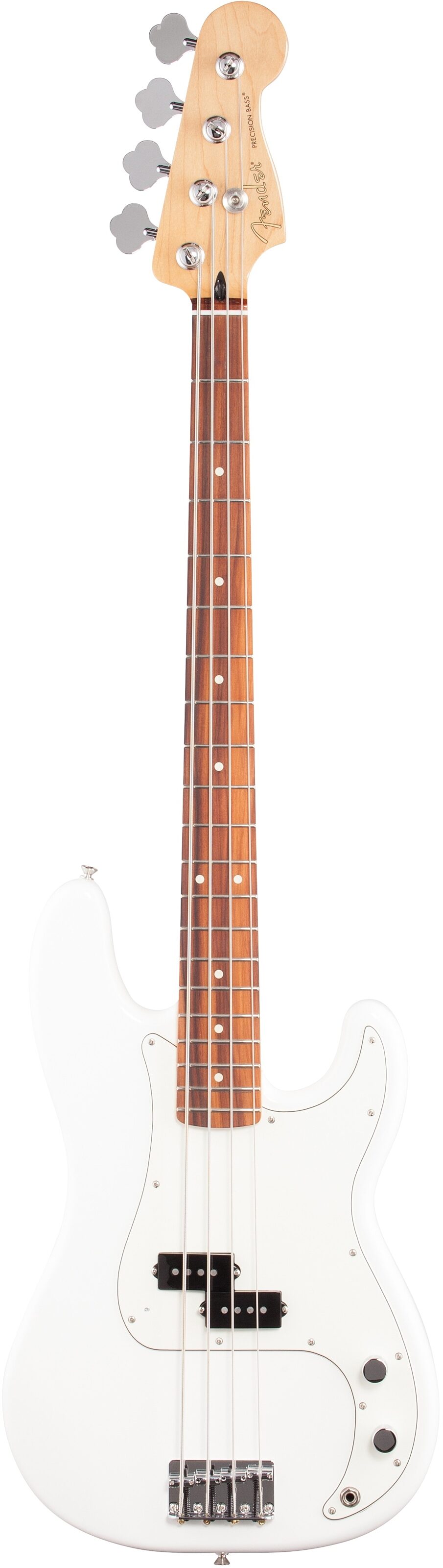 Fender Player Precision Electric Bass, with Pau Ferro Fingerboard, Polar White, Full Straight Front