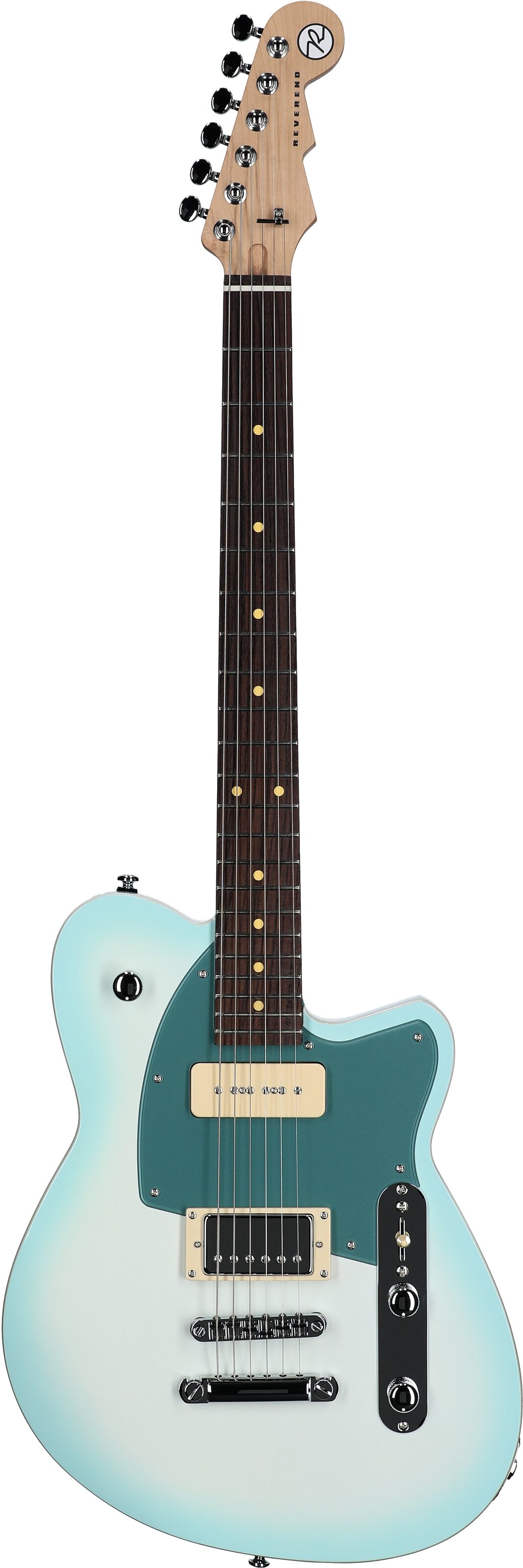 Reverend Double Agent OG Electric Guitar, Chronic Blue Burst, Rosewood Fretboard, Full Straight Front