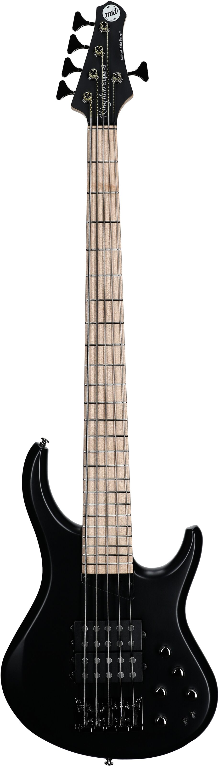MTD Kingston Super 5 Bass Electric Bass, 5-String (with Maple Fingerboard), Black, Full Straight Front