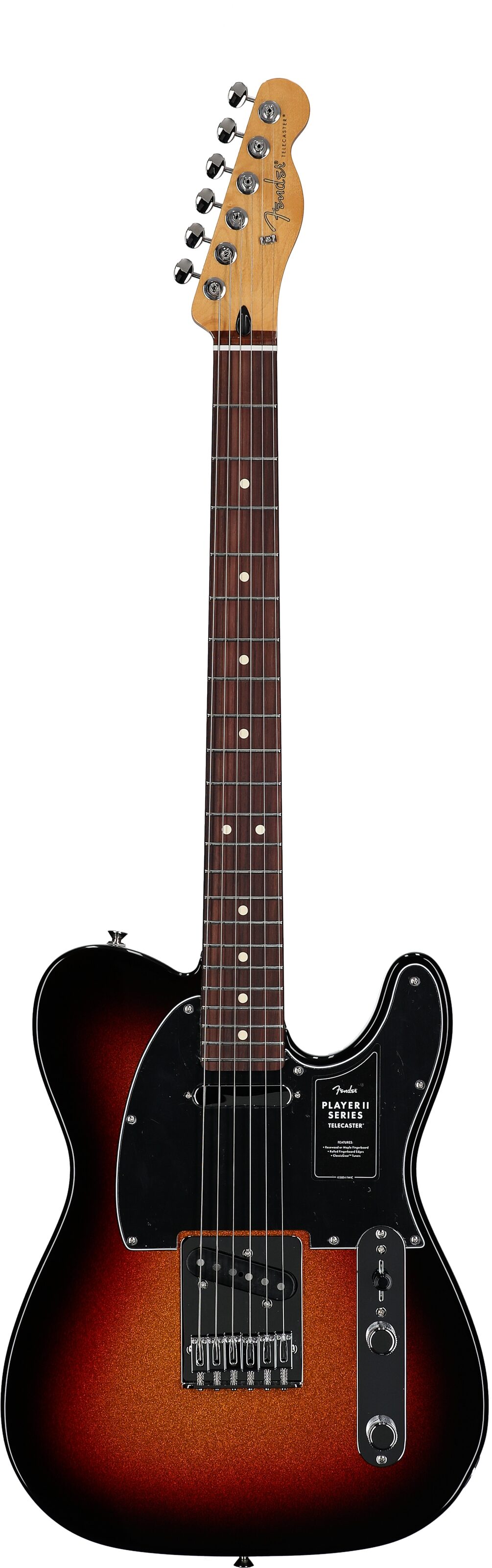 Fender Player II Telecaster Electric Guitar, with Rosewood Fingerboard, Sparkle 3-Tone Sunburst, Full Straight Front