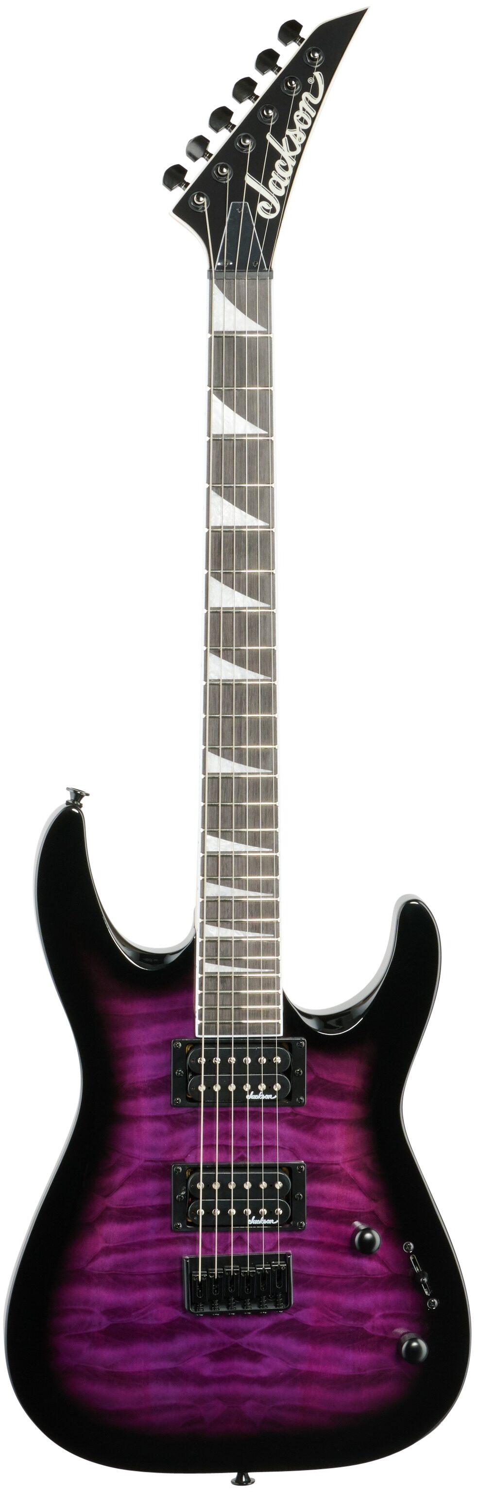 Jackson JS Dinky JS32Q DKAHT Electric Guitar, Transparent Purple Burst, Full Straight Front