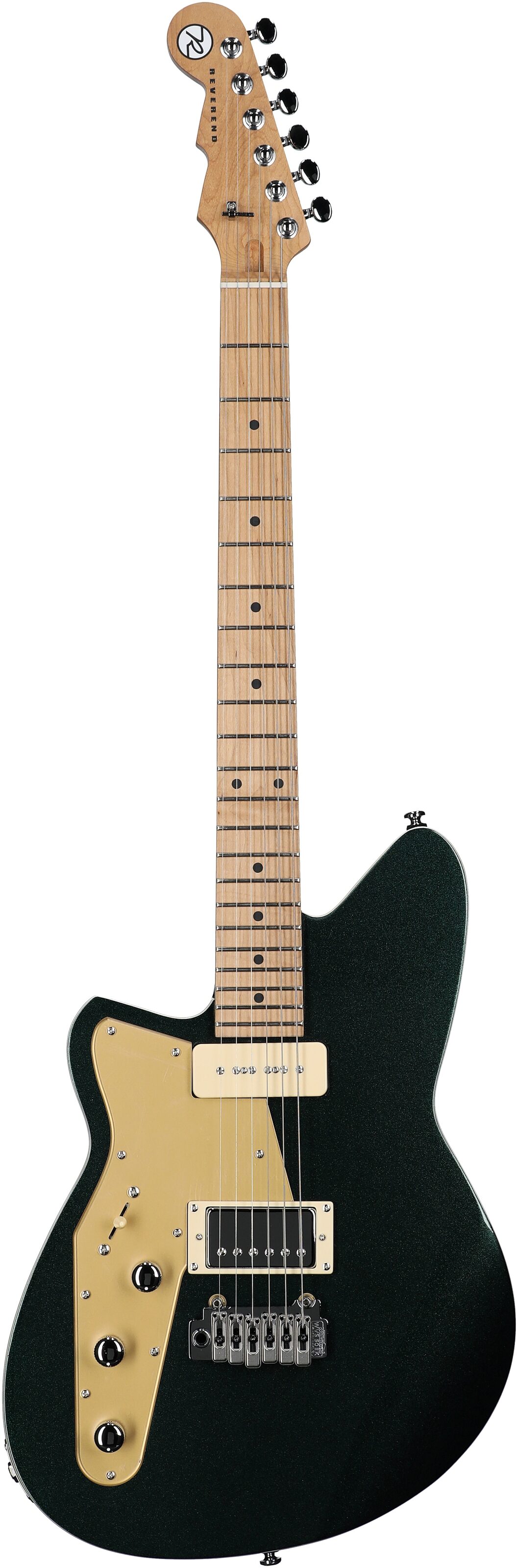 Reverend Double Agent W Electric Guitar, Left-Handed, Outfield Ivy, Full Straight Front