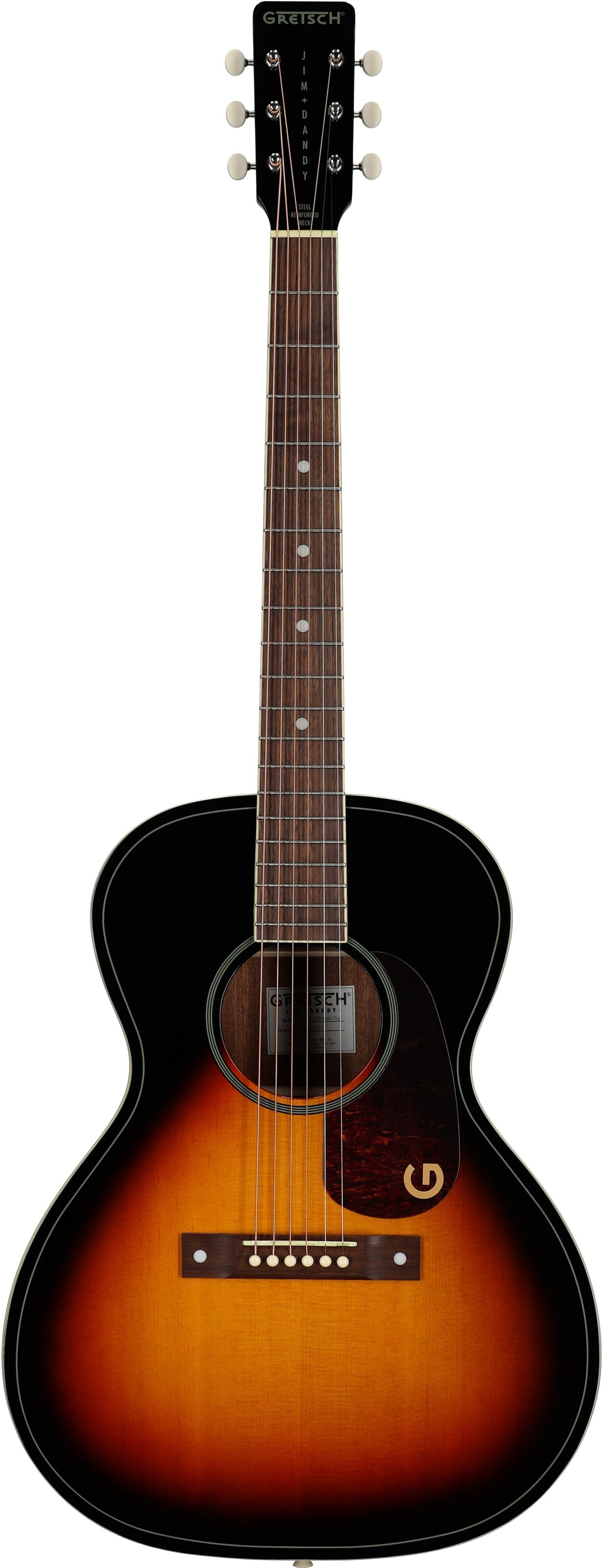 Gretsch Jim Dandy Concert Acoustic Guitar, Heritage Burst, Full Straight Front