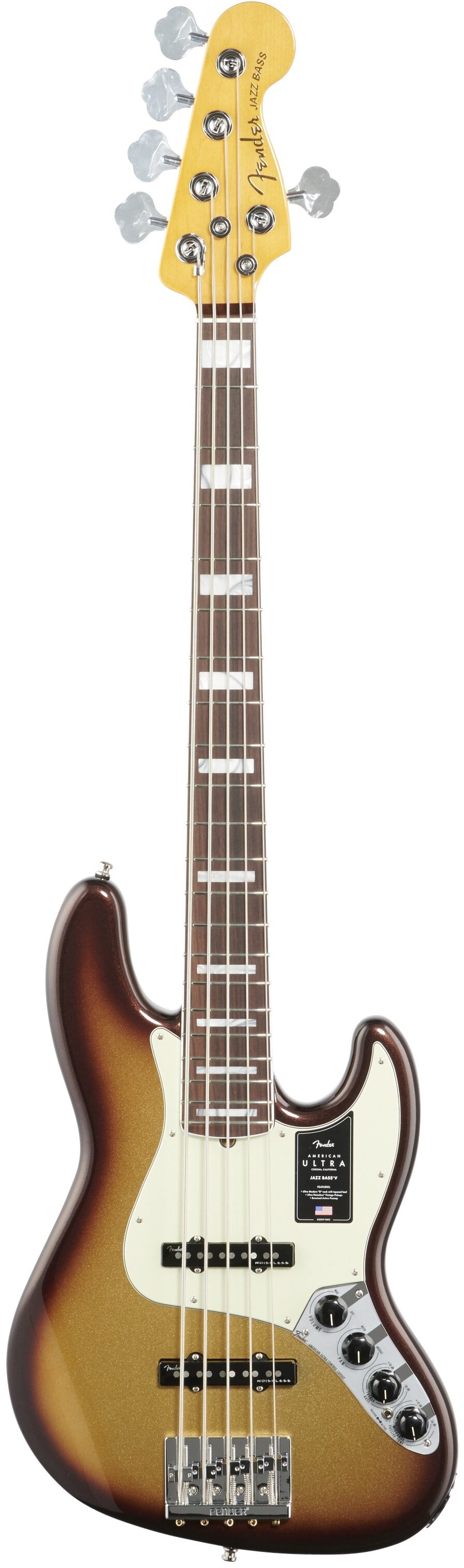 Fender American Ultra Jazz V Electric Bass, 5-String,