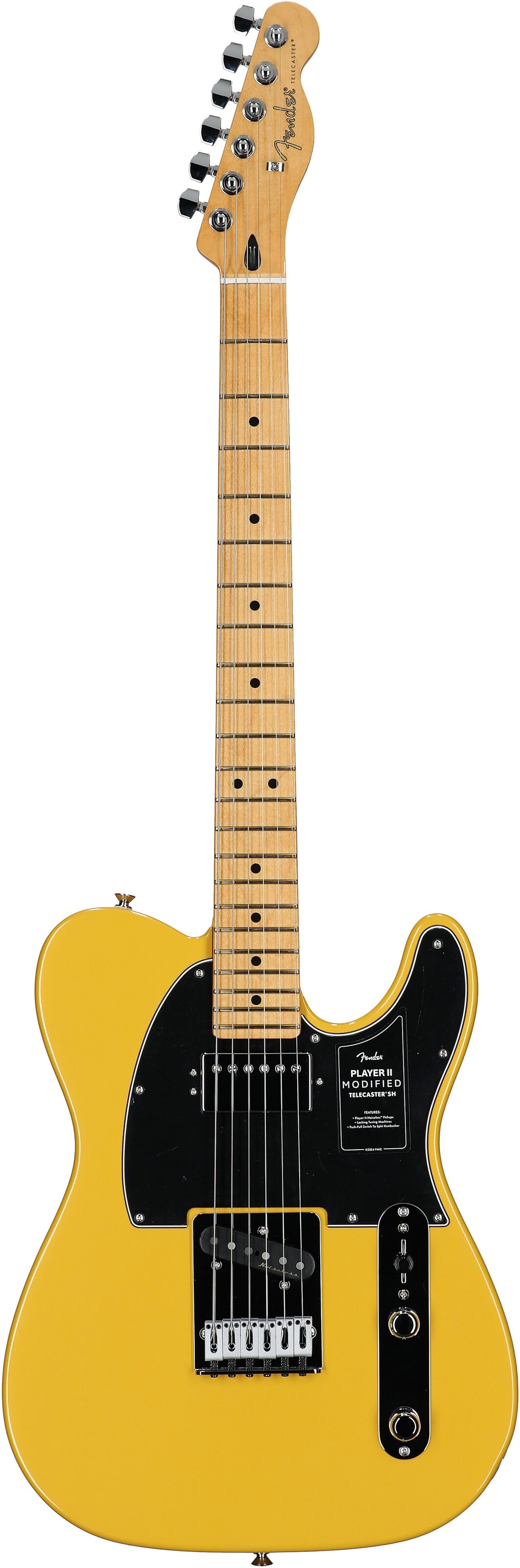 Fender Player II Modified Telecaster SH Electric Guitar, Maple Fingerboard (with Gig Bag), Sunshine Yellow, Full Straight Front