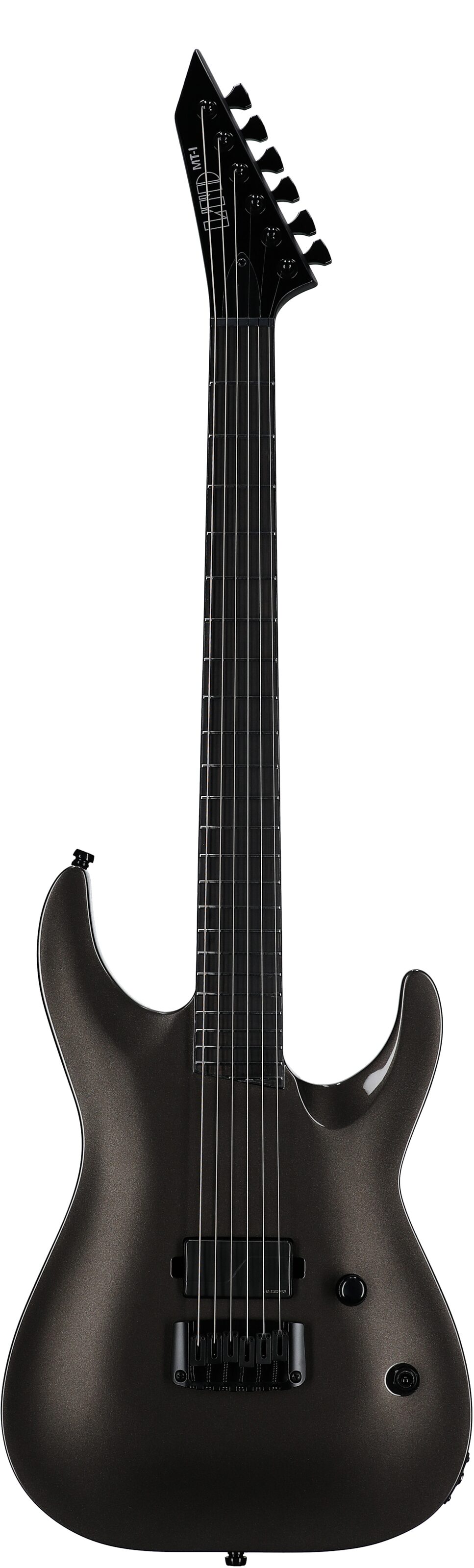 ESP LTD Mick Thomson MT-1 Electric Guitar (with Case), Obsidian Metallic, Full Straight Front