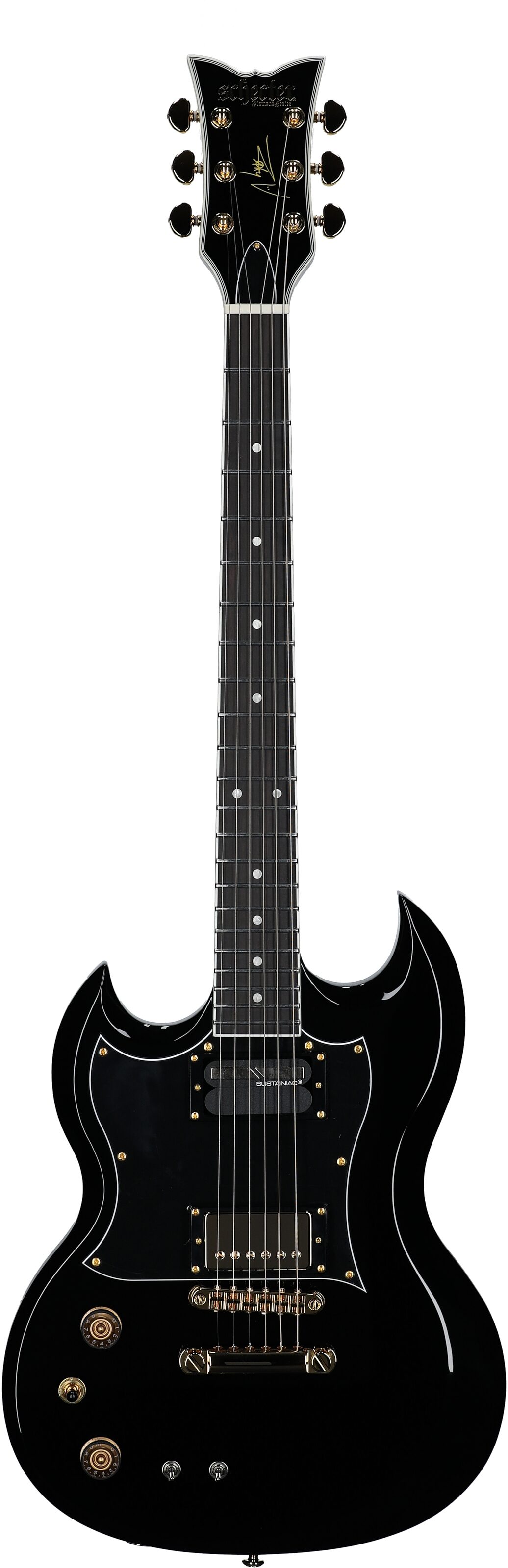 Schecter ZV-H6LLYW66D-S Zacky Vengeance Electric Guitar, Left-Handed, Black, Full Straight Front