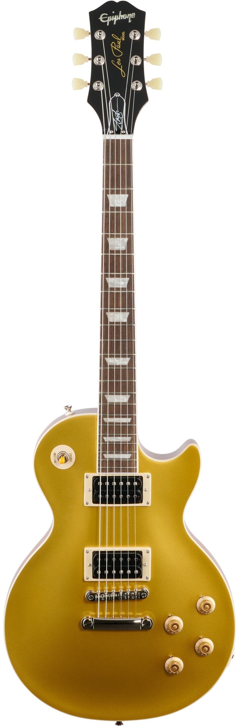 Epiphone Slash Les Paul Electric Guitar (with Case), Metallic Gold, Full Straight Front