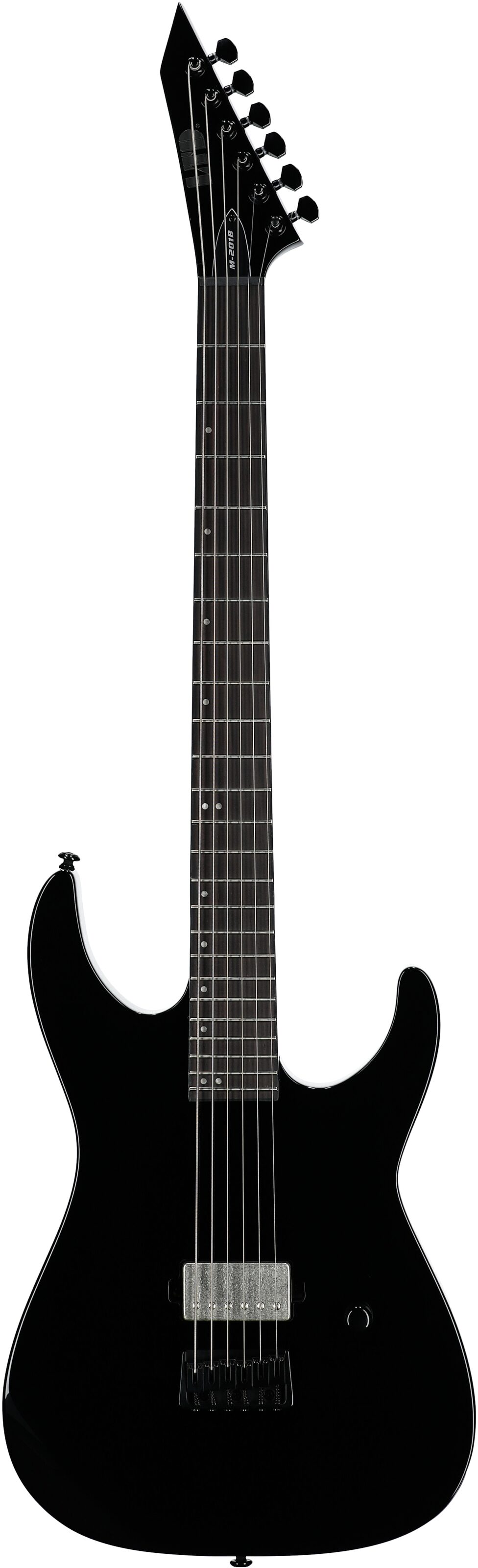 ESP LTD M-201 Baritone HT Electric Guitar, Black, Full Straight Front