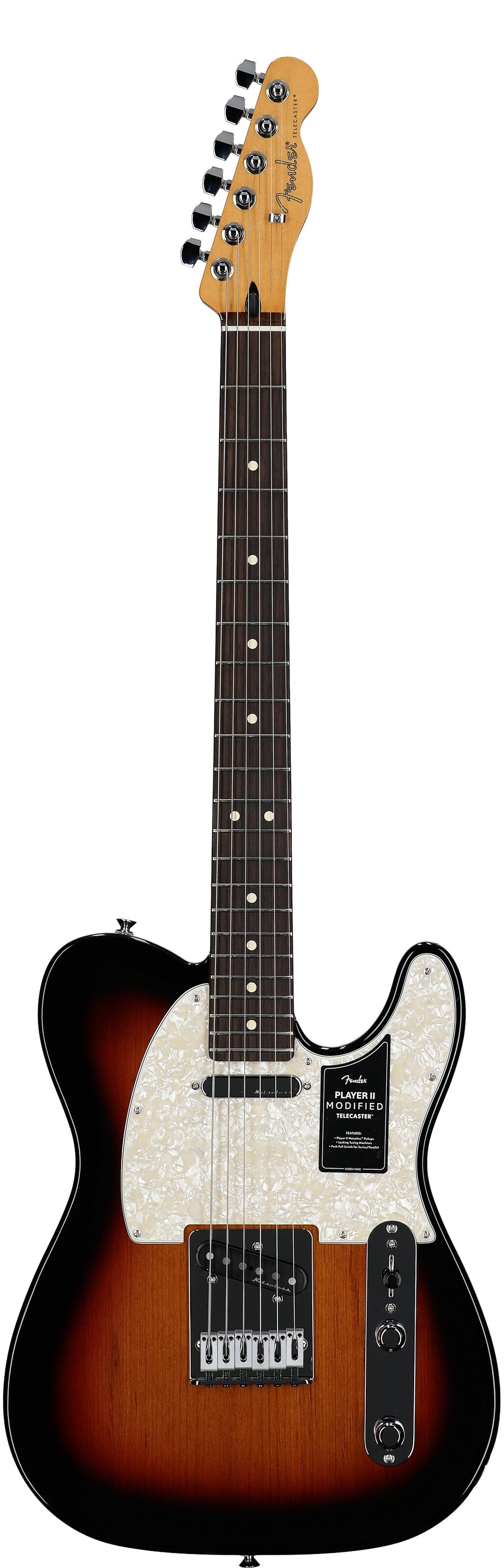 Fender Player II Modified Telecaster Electric Guitar, Rosewood Fingerboard (with Gig Bag), 3-Color Sunburst, Full Straight Front