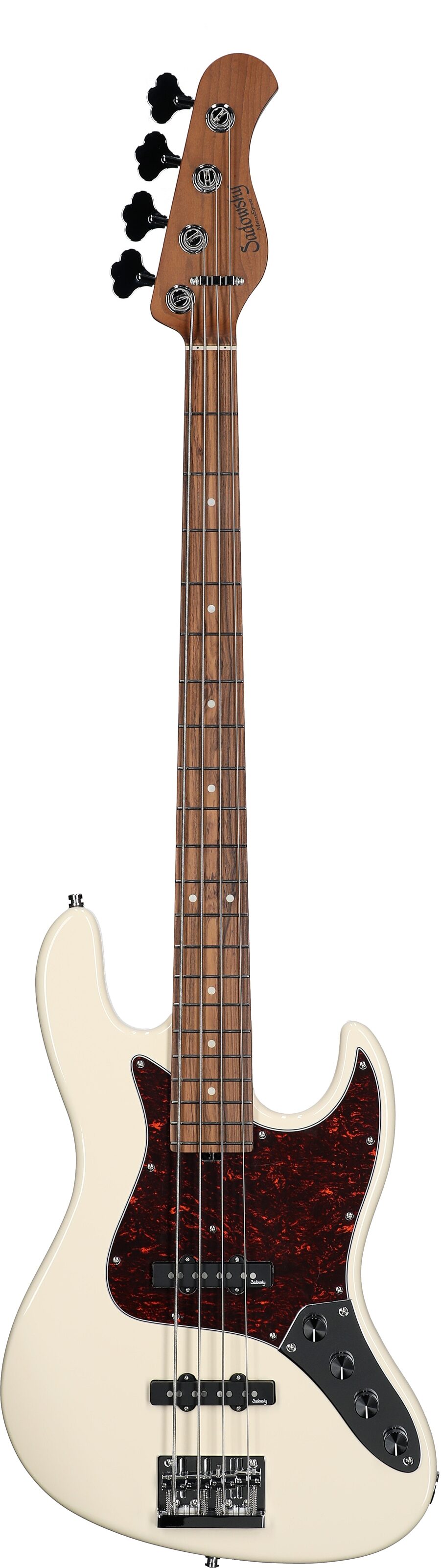 Sadowsky MetroExpress 21-Fret Vintage J/J Electric Bass, with Morado Fingerboard (with Gig Bag), White, Full Straight Front