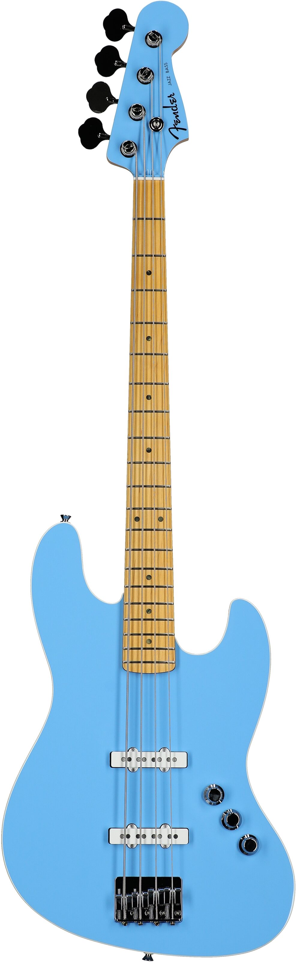 Fender Aerodyne Special Jazz Electric Bass, Maple Fingerboard (with Gig Bag), California Blue, Full Straight Front