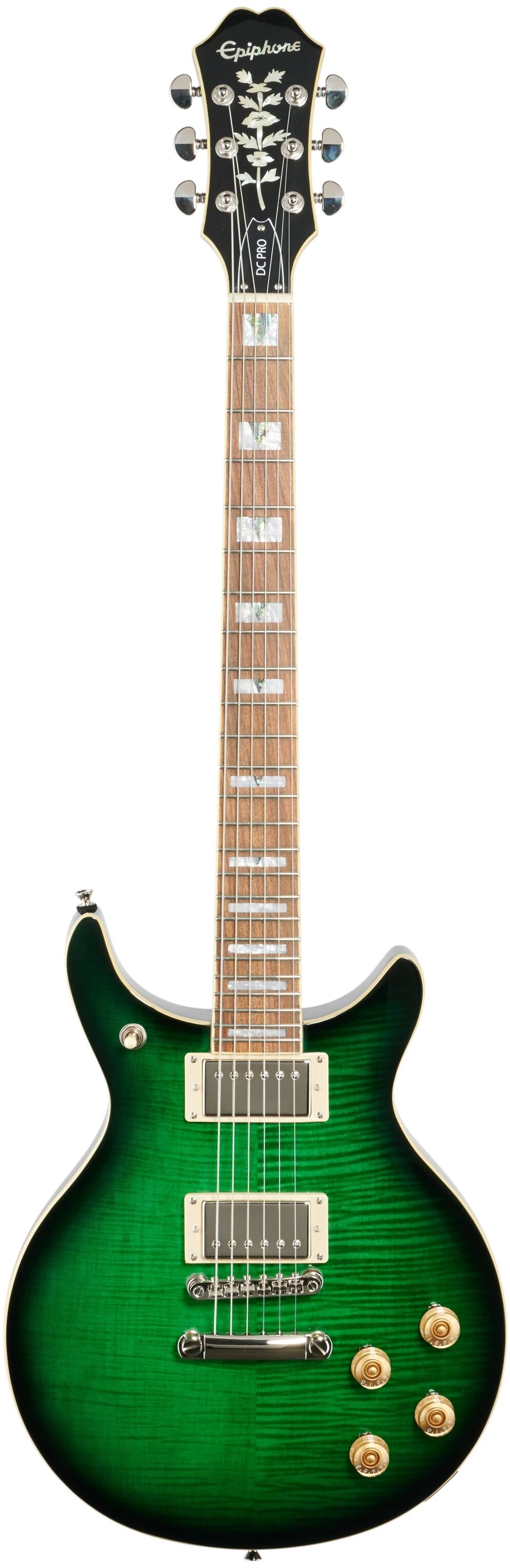 Epiphone DC PRO Double Cutaway Electric Guitar, Wild Ivy, Full Straight Front