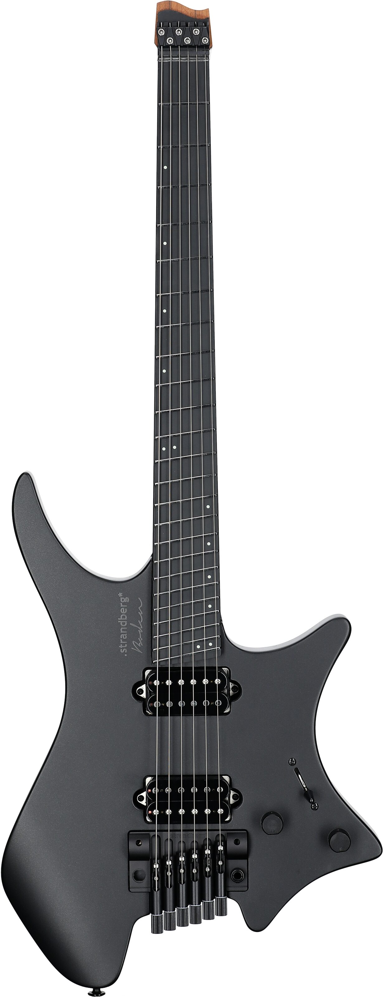 Strandberg Boden Metal NX 6 Tremolo Electric Guitar (with Gig Bag), Black Green, Full Straight Front
