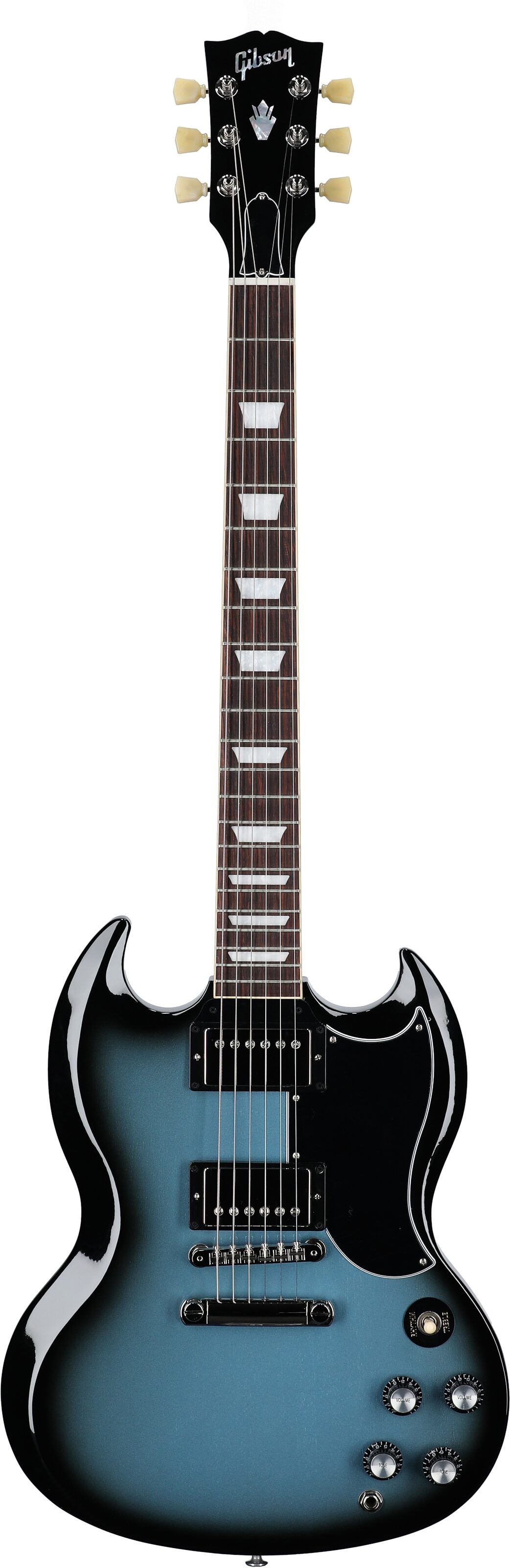 Gibson SG Standard '61 Custom Color Electric Guitar (with Case), Pelham Blueburst, Full Straight Front