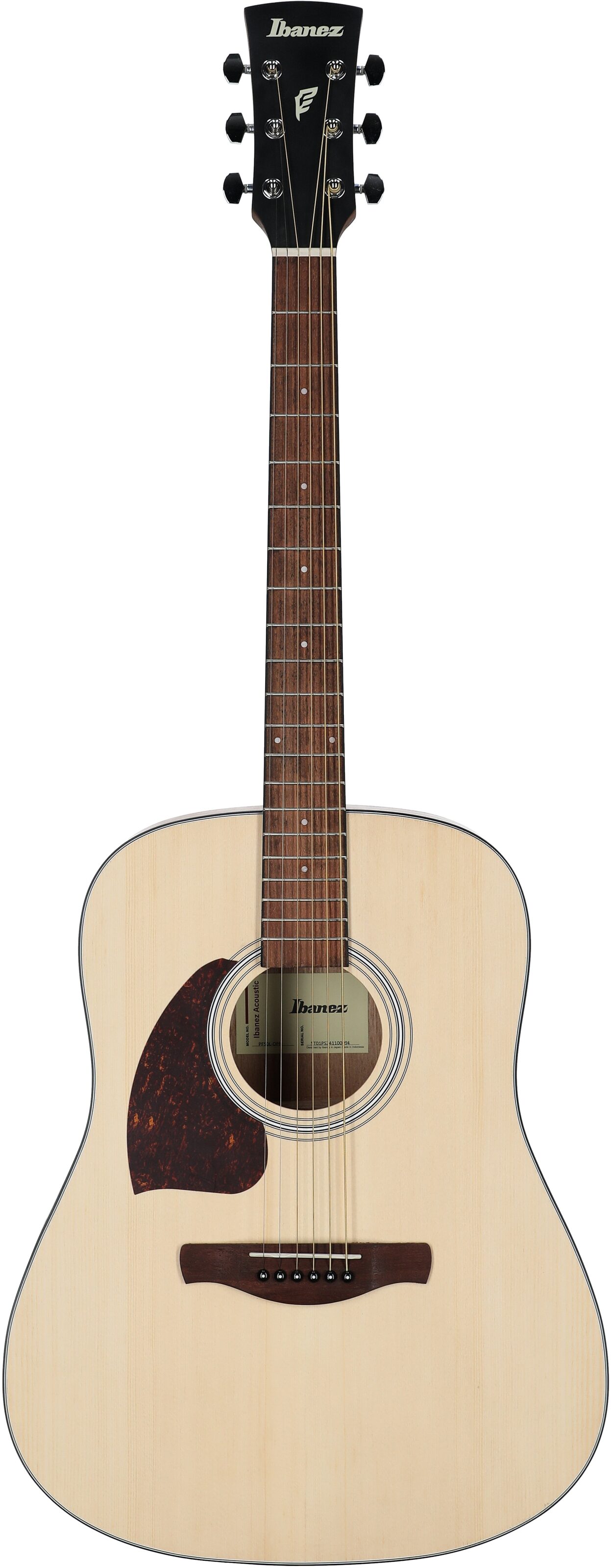 Ibanez PF50L Acoustic Guitar, Left-Handed, Open Pore Natural, Full Straight Front