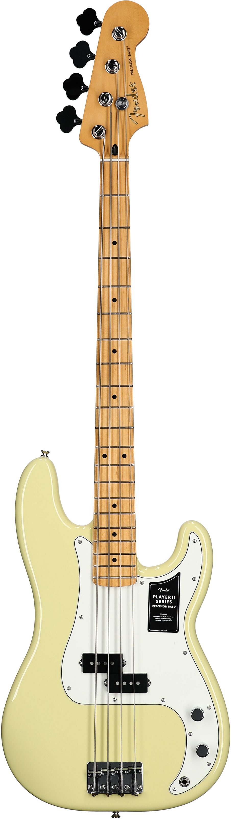 Fender Player II Precision Electric Bass, with Maple Fingerboard, Hialeah Yellow, Open Box (Very Good), Full Straight Front