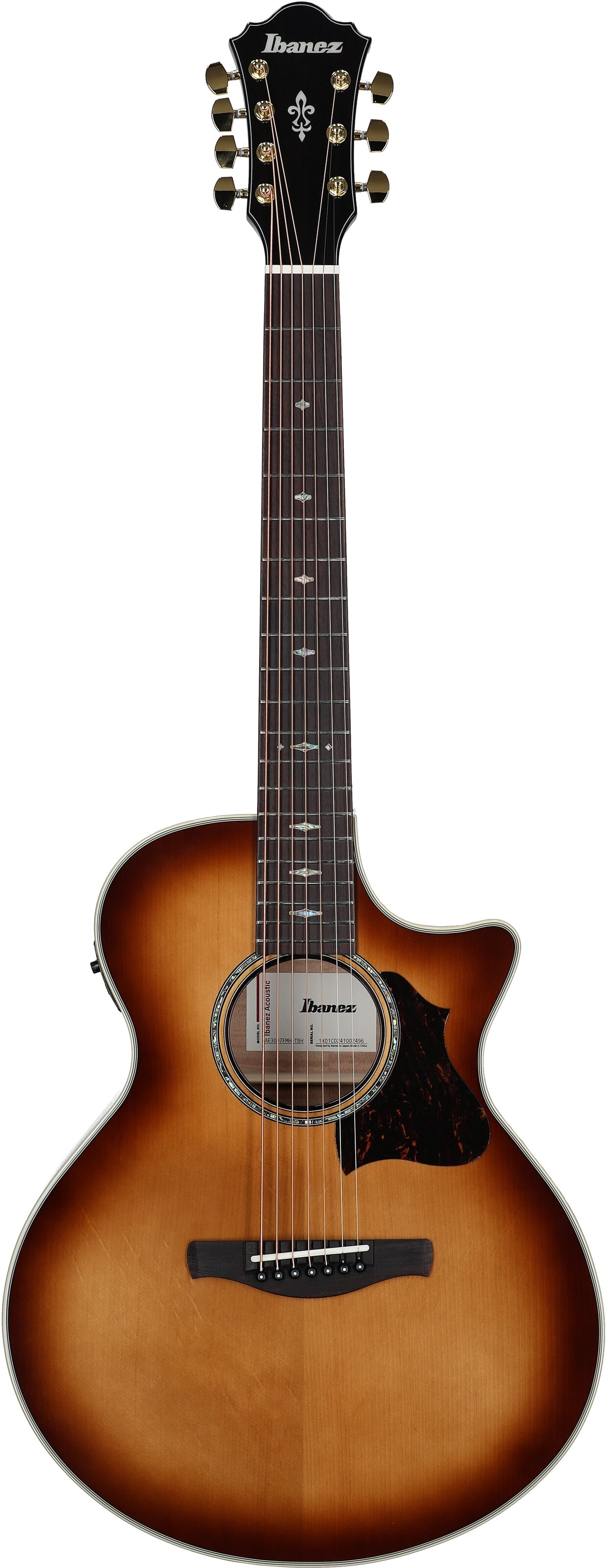 Ibanez AE3007FMH Acoustic-Electric Guitar, Tobacco Edge Burst, Full Straight Front
