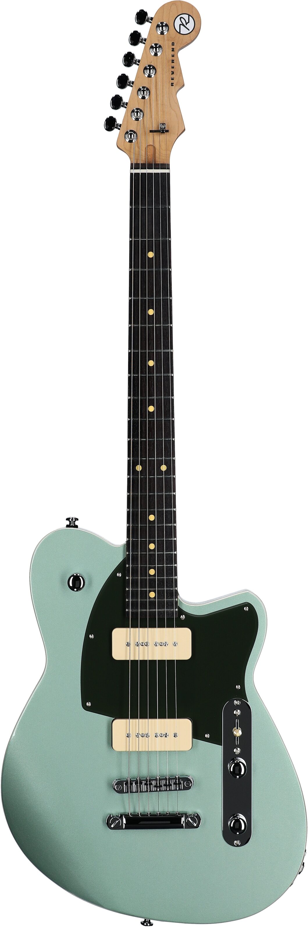 Reverend Charger 290 Electric Guitar, Metallic Alpine, Rosewood Fretboard, Full Straight Front