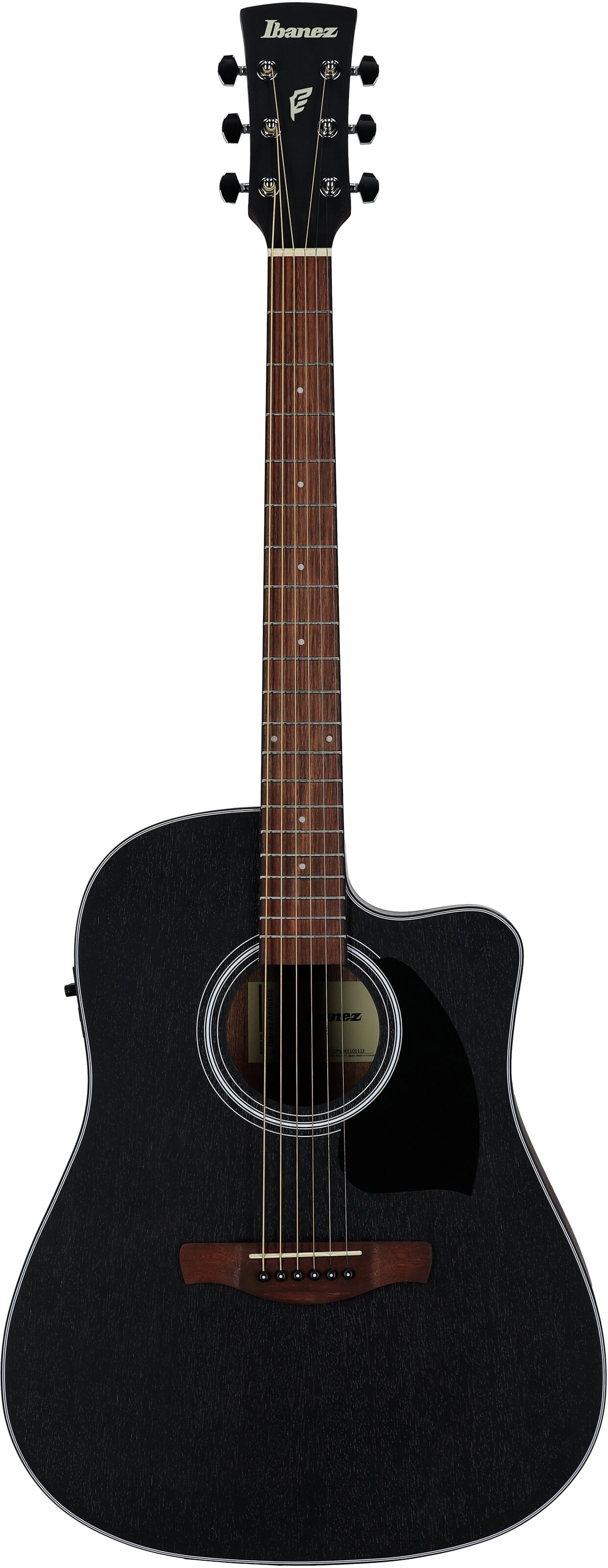 Ibanez PF54CE Acoustic-Electric Guitar, Weathered Black Open Pore, Full Straight Front