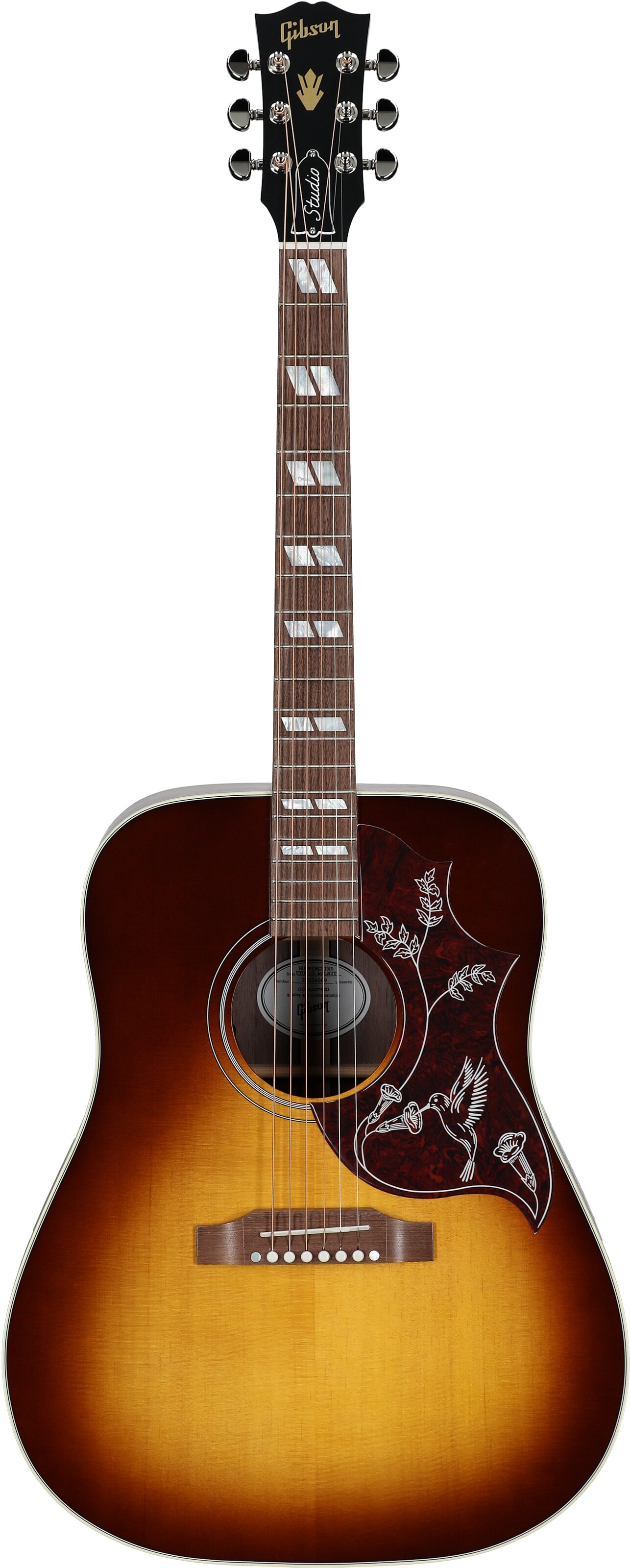 Gibson Hummingbird Studio Walnut Acoustic-Electric Guitar (with Case), Satin Walnut Burst, Full Straight Front