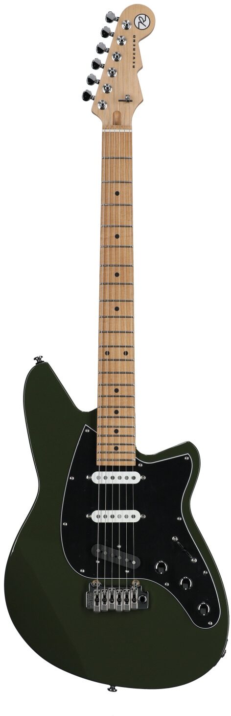Reverend Six Gun TL Electric Guitar, Army Green, Full Straight Front