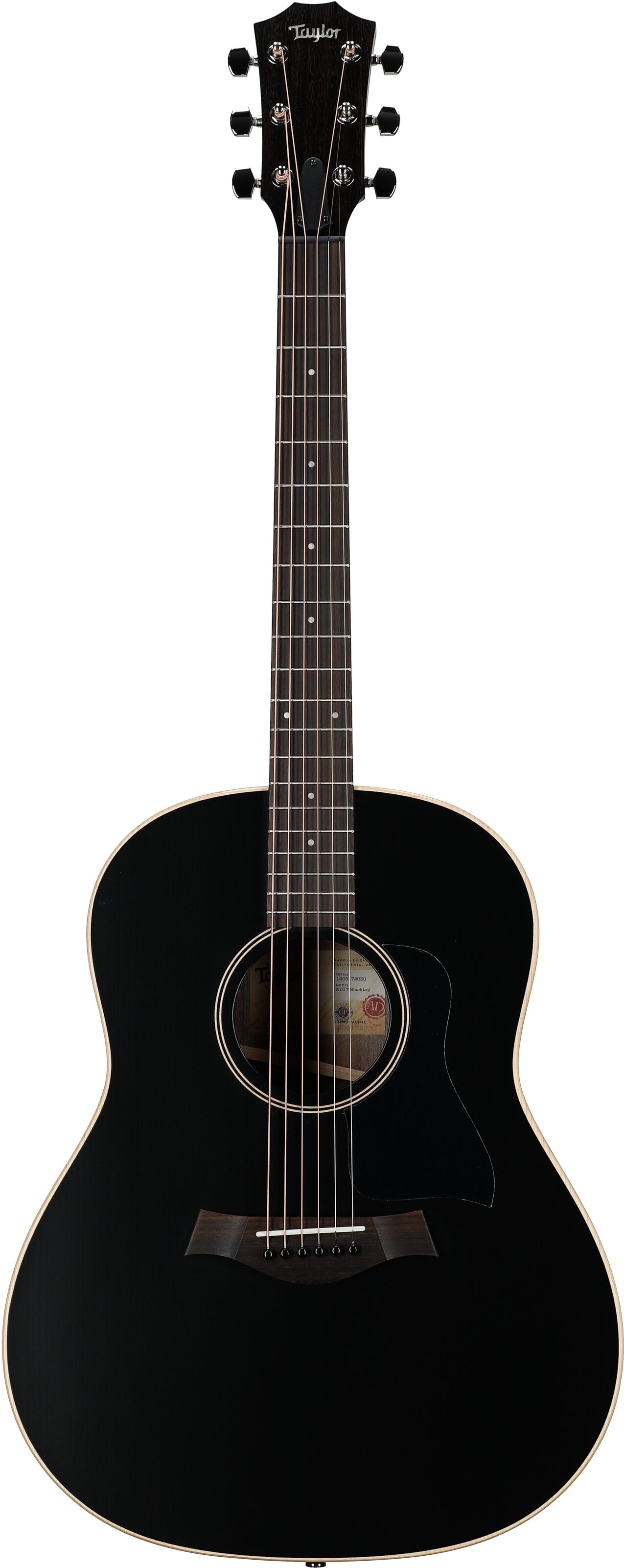 Taylor AD17 American Dream Blacktop Acoustic Guitar (with Aerocase), Blacktop, Full Straight Front
