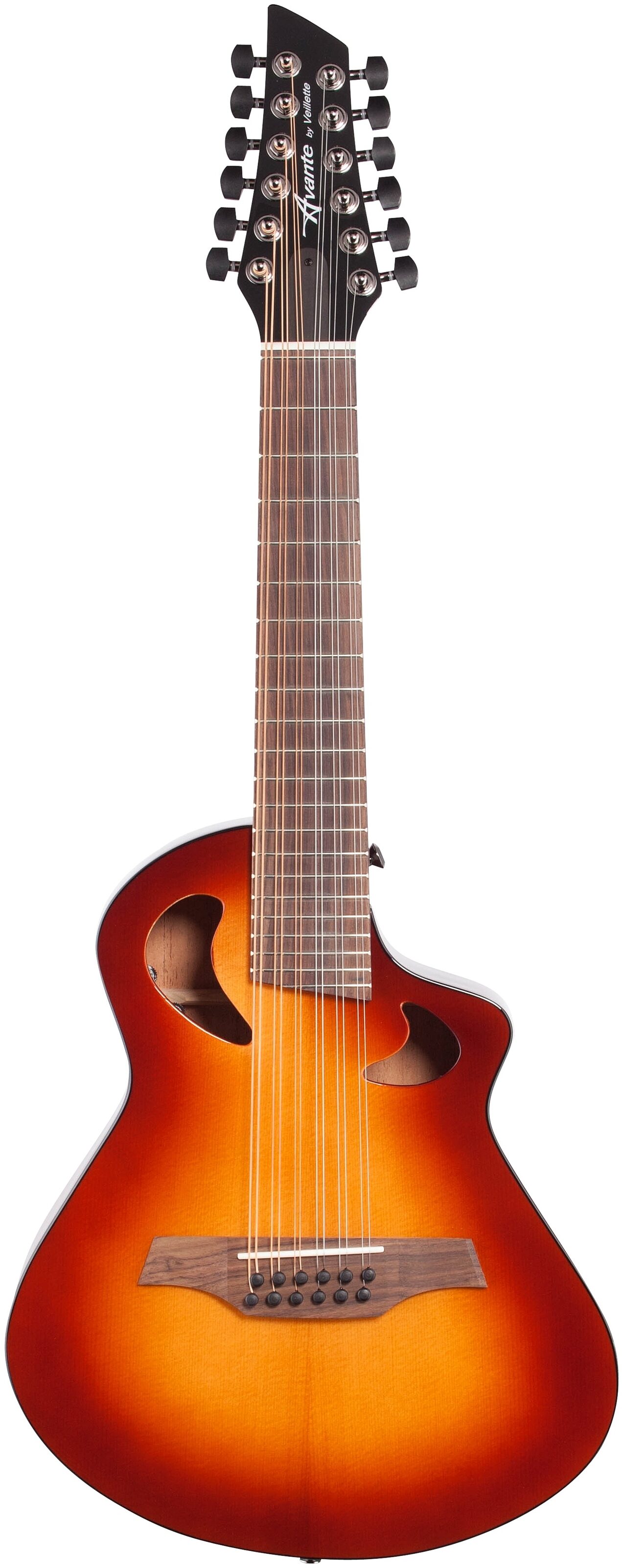 Veillette Avante Gryphon High-Tuned 12-String Acoustic Guitar, Tobacco Burst, Full Straight Front