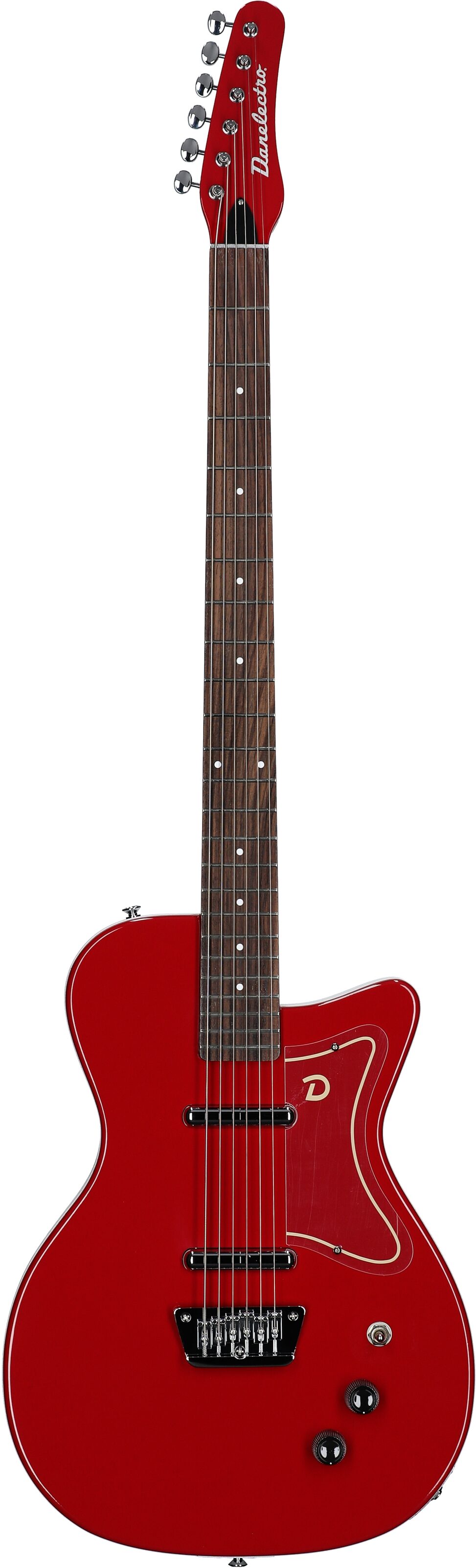 Danelectro '56 Baritone Electric Guitar, Red, Full Straight Front