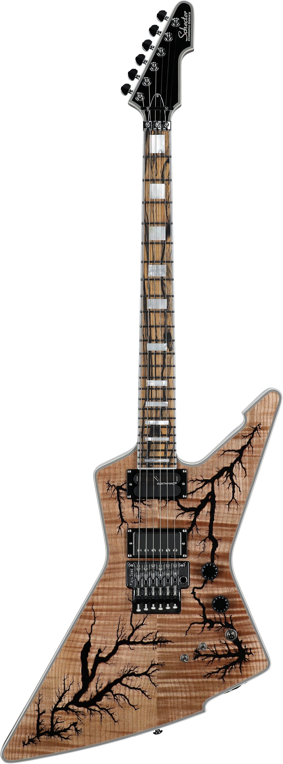 Schecter E-1 FR-S Electro-Resin Electric Guitar, Gloss Natural, Full Straight Front