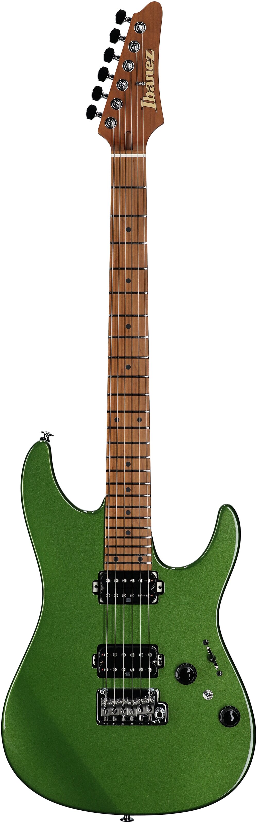 Ibanez Prestige AZ2402 Electric Guitar (with Case), Apple Green Metallic, Full Straight Front