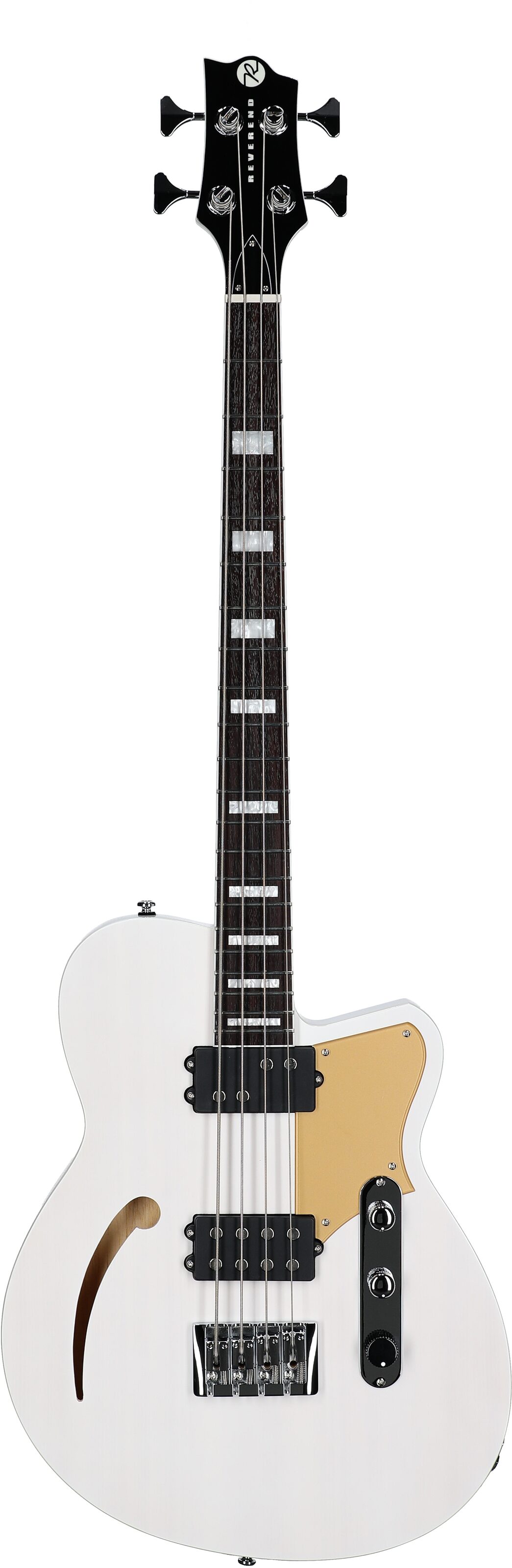 Reverend Dub King Electric Bass, Transparent White, Full Straight Front