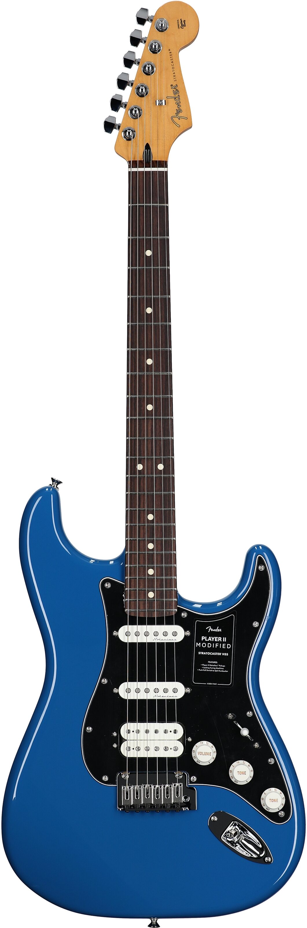 Fender Player II Modified Stratocaster HSS Electric Guitar, Rosewood Fingerboard (with Gig Bag), Electric Blue, Full Straight Front