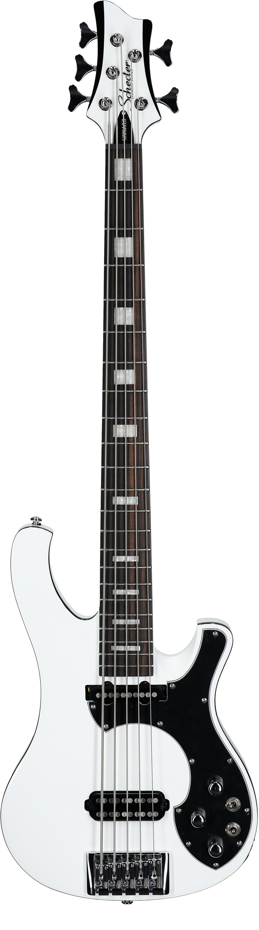 Schecter Stargazer 5 Electric Bass, Gloss White, Full Straight Front