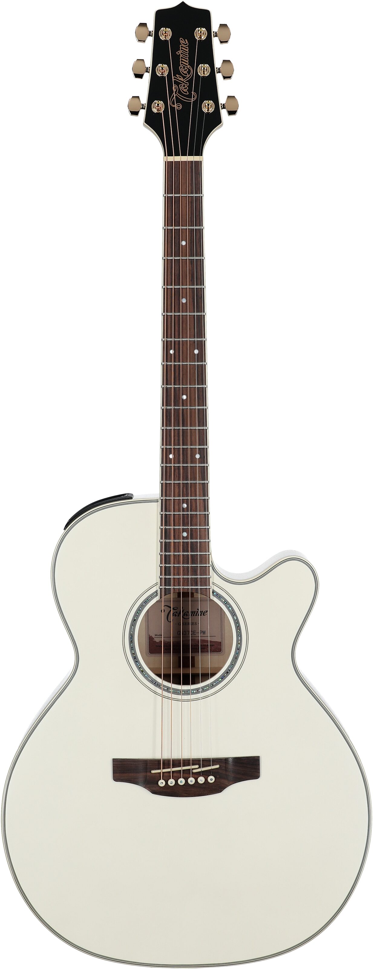 Takamine GN37CE Acoustic-Electric Guitar (with Gig Bag), Pearl White, Full Straight Front