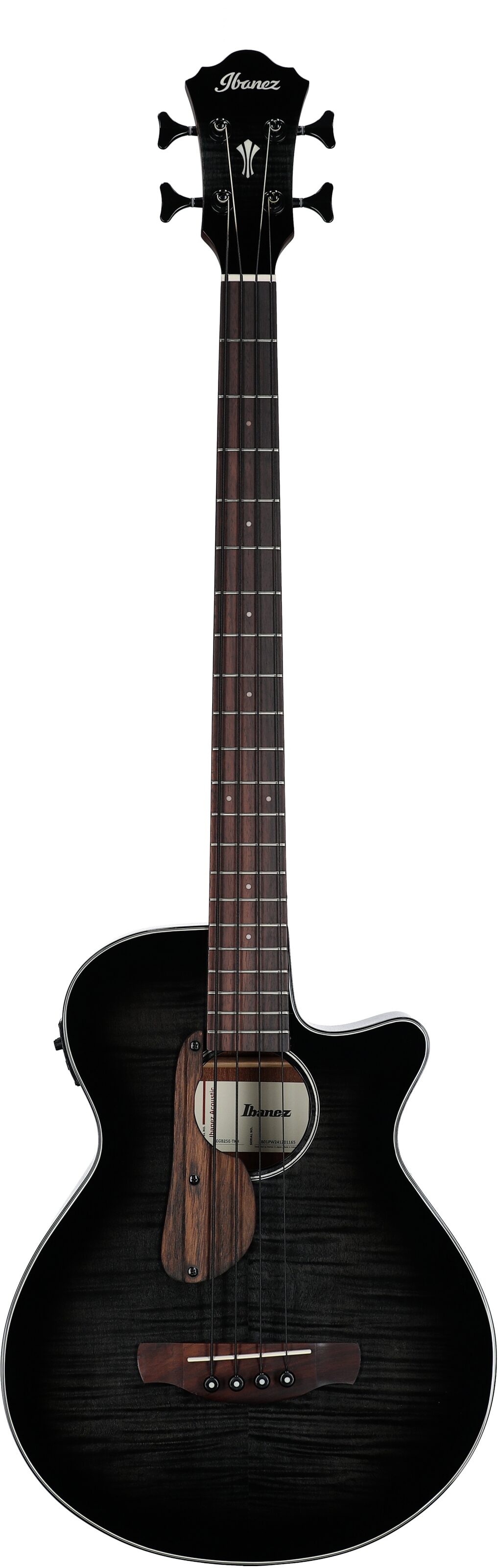 Ibanez AEGB25E Acoustic-Electric Bass, Transparent Black Burst Hi Gloss, Full Straight Front
