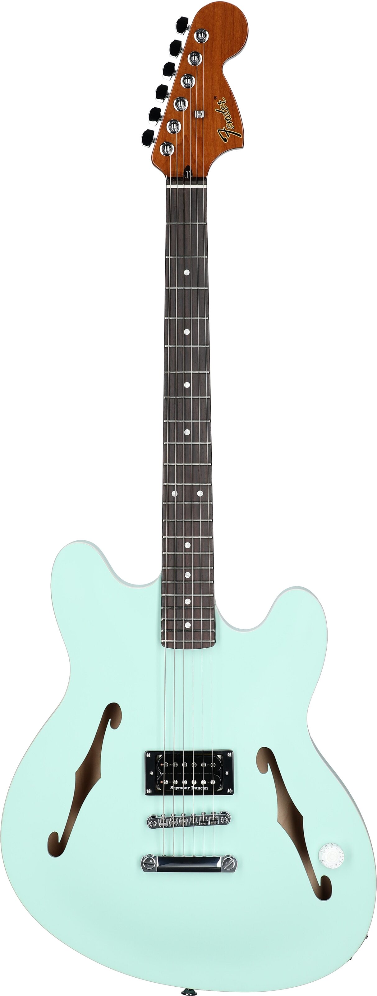 Fender Tom DeLonge Starcaster Electric Guitar, Satin Surf Green, Full Straight Front