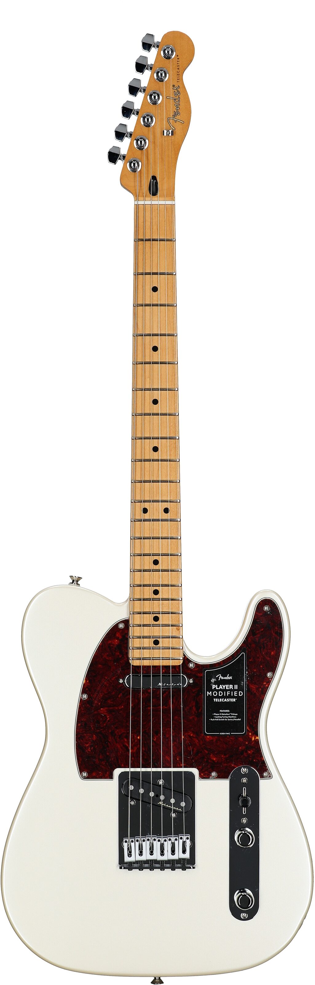 Fender Player II Modified Telecaster Electric Guitar, Maple Fingerboard, Olympic Pearl, Full Straight Front