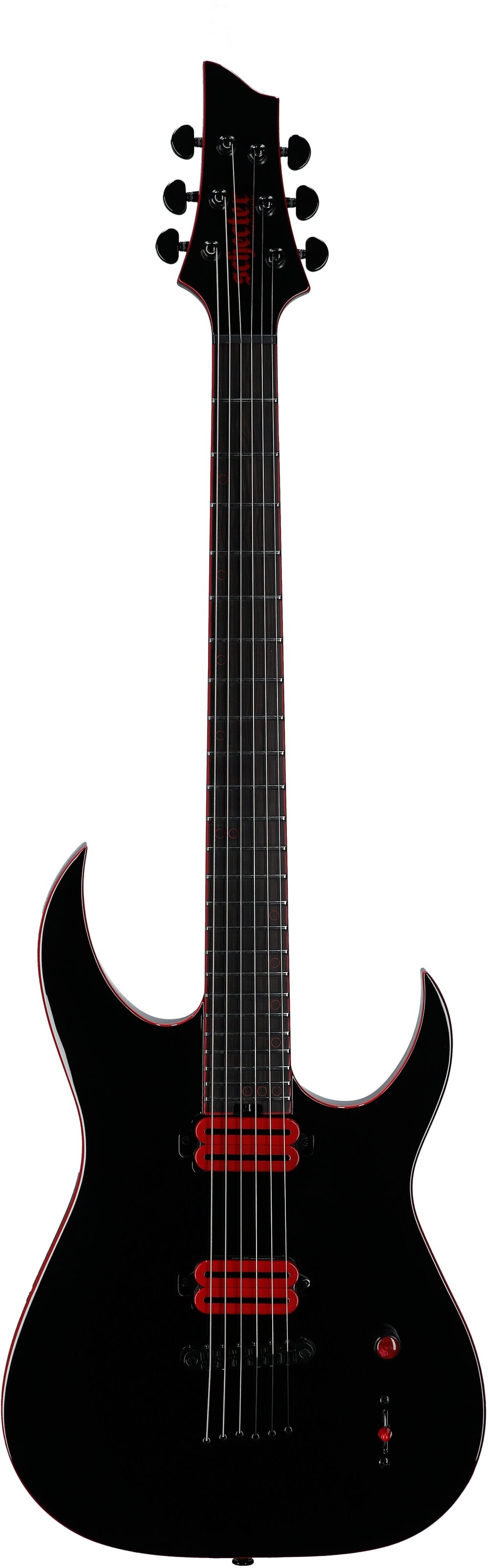Schecter Sunset 6 Red Dawn Electric Guitar, Gloss Black, Full Straight Front