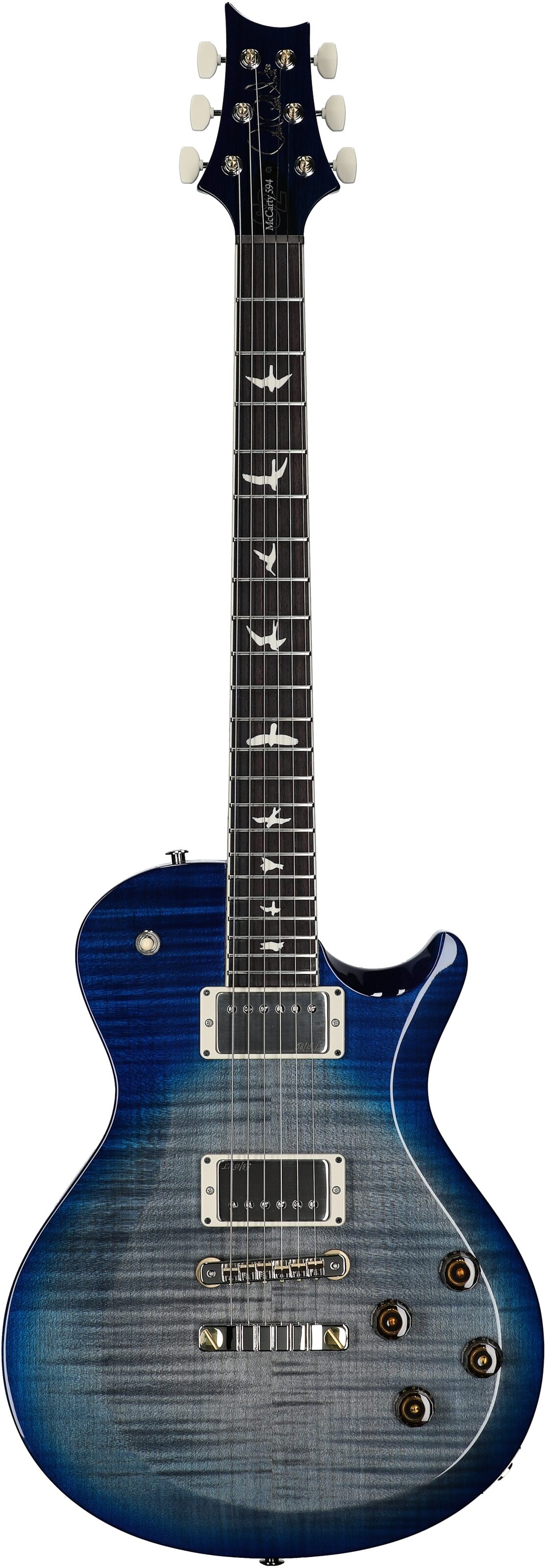 PRS Paul Reed Smith S2 McCarty 594 Singlecut Electric Guitar (with Gig Bag), Faded Gray Black Blue Burst, Full Straight Front