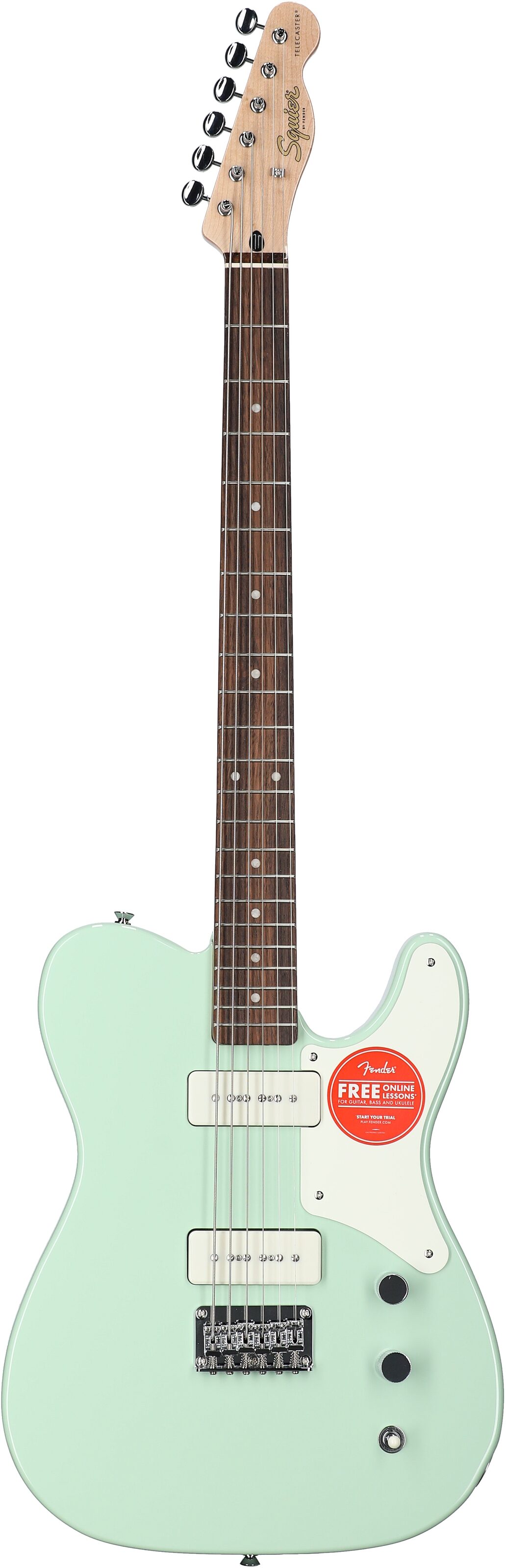 Squier Paranormal Baritone Cabronita Telecaster Electric Guitar, Laurel Fingerboard, Sea Foam, Full Straight Front