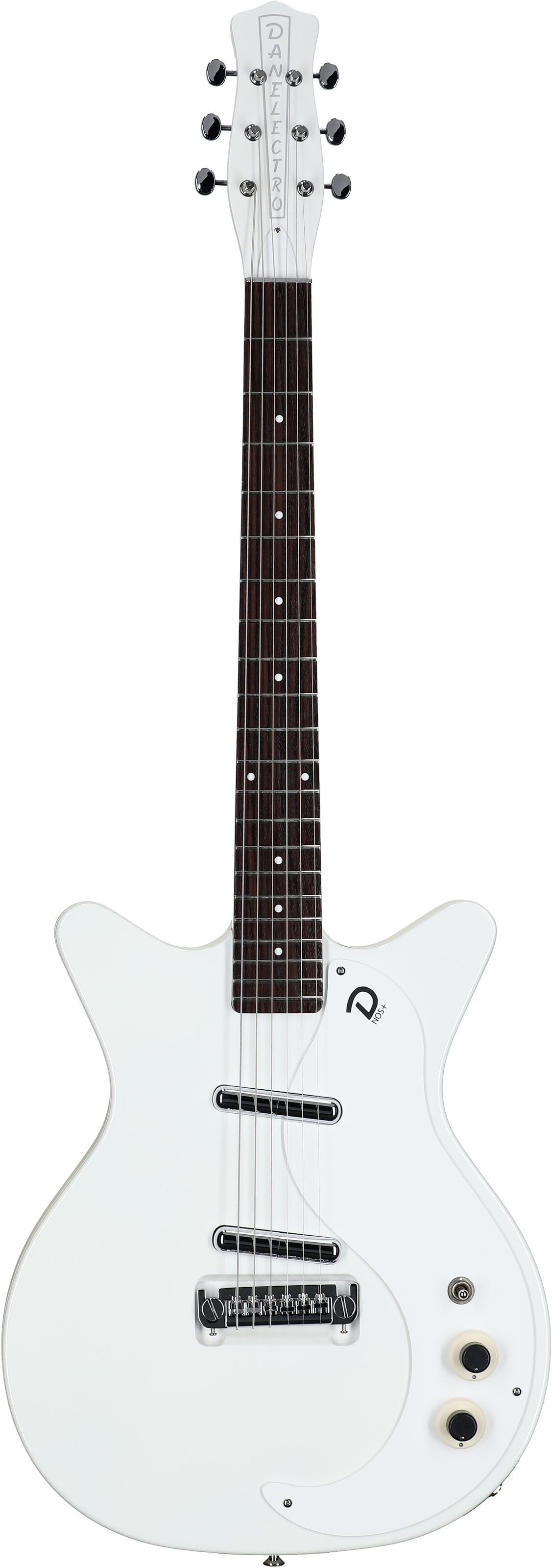 Danelectro '59 MOD NOS Electric Guitar, White, Full Straight Front