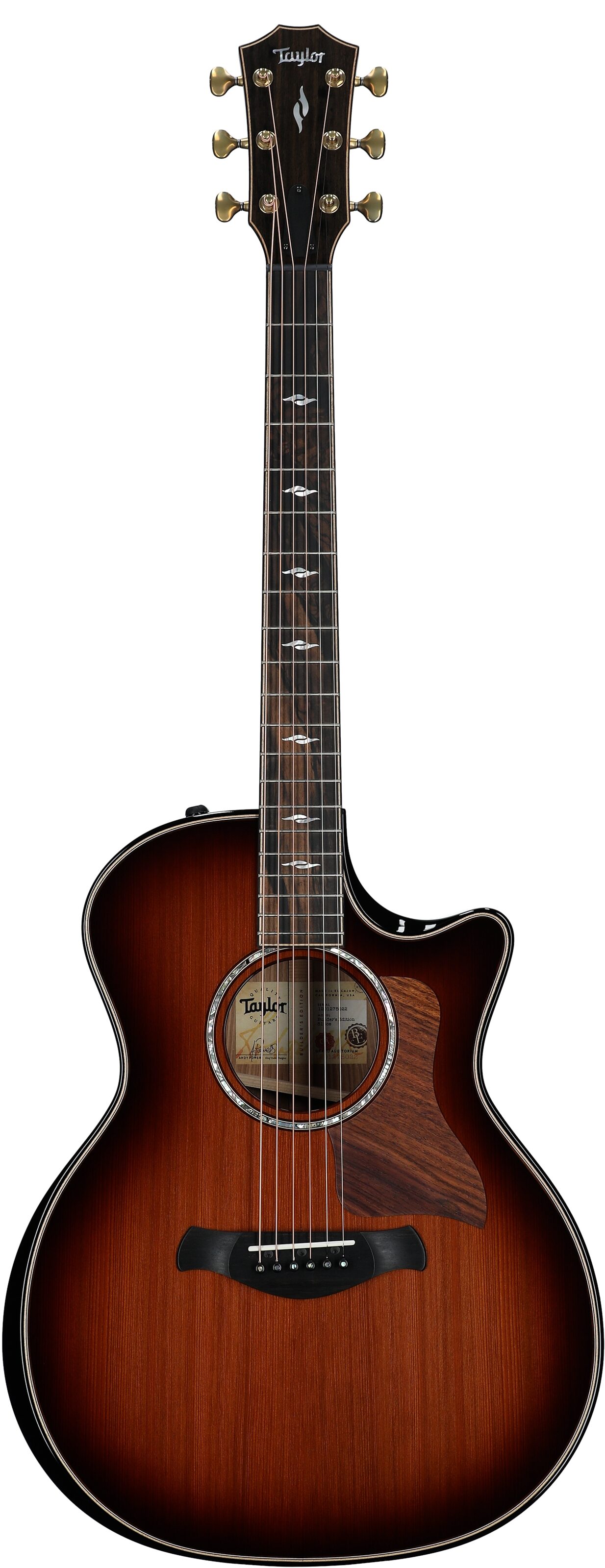 Taylor Builders Edition 814ce Guitar Honduran Rosewood Redwood Acoustic-Electric Guitar, Shaded Edgeburst, Full Straight Front