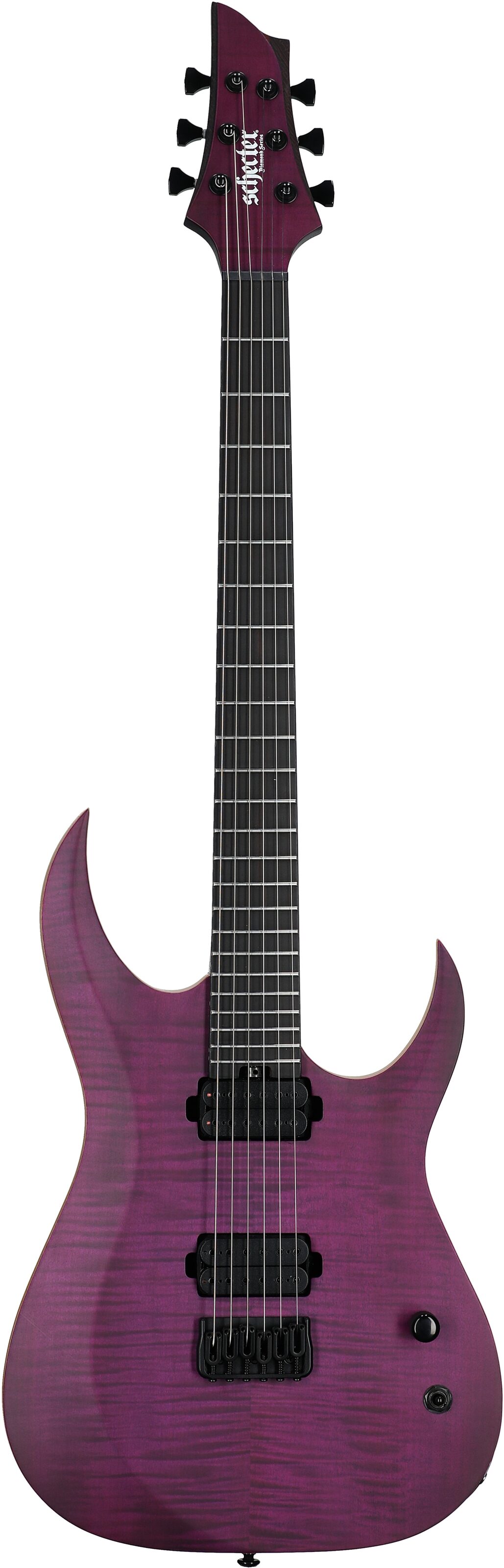 Schecter John Browne Tao-6 Electric Guitar, Transparent Purple, Full Straight Front